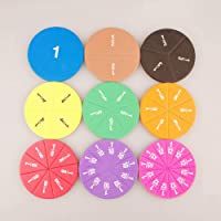 Los mejores  - HEITIGN 51 Piezas de Juguetes Matemáticos de Fracción Redonda Magnética- Manipuladores Matemáticos de 9 Colores- Conteo…